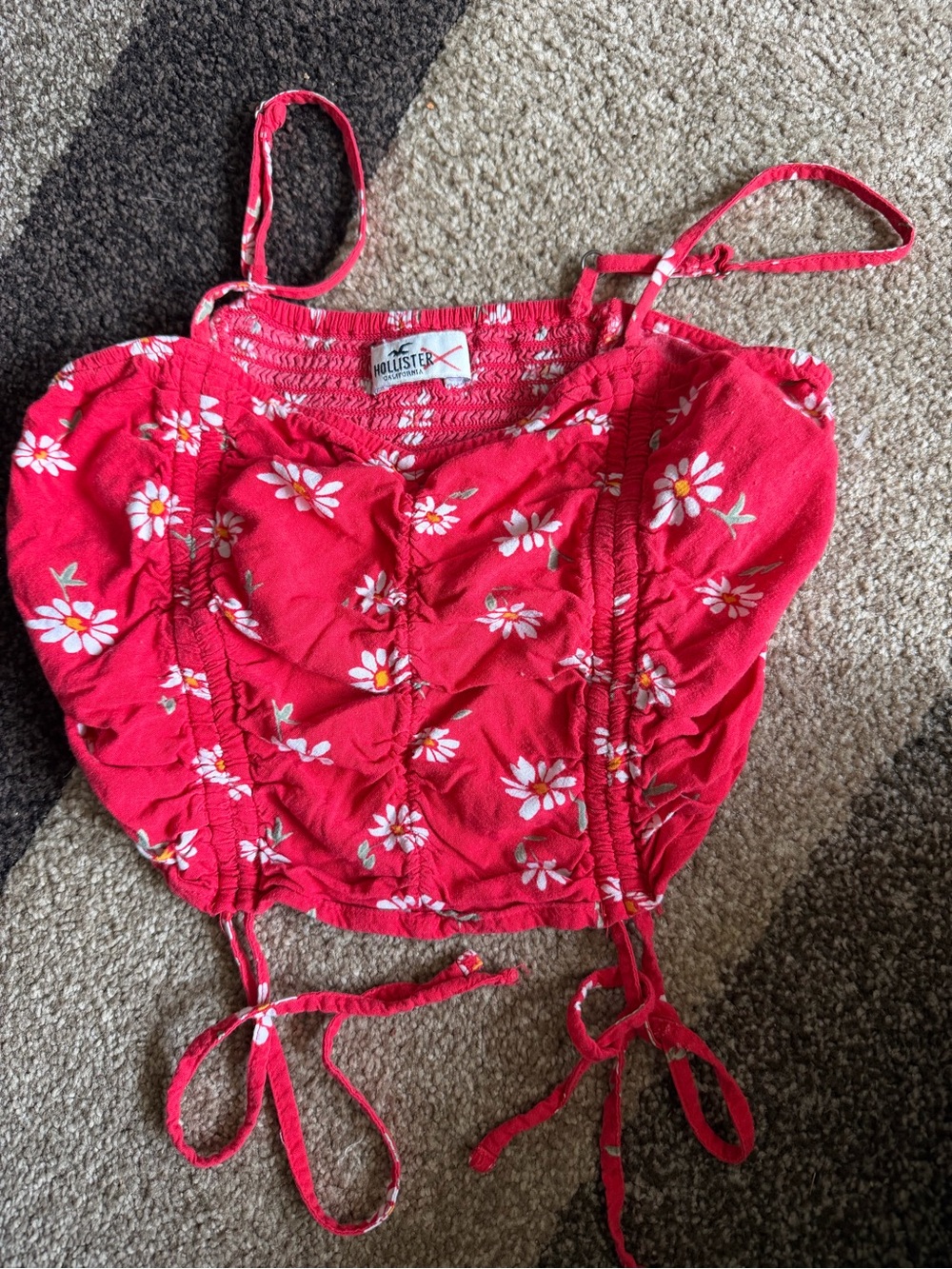 Hollister Daisy Smocked Crop Top